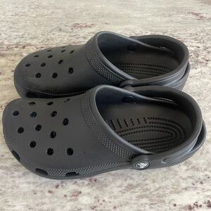 CROCS Classic Black Clogs.  Worn once.  Size 5.